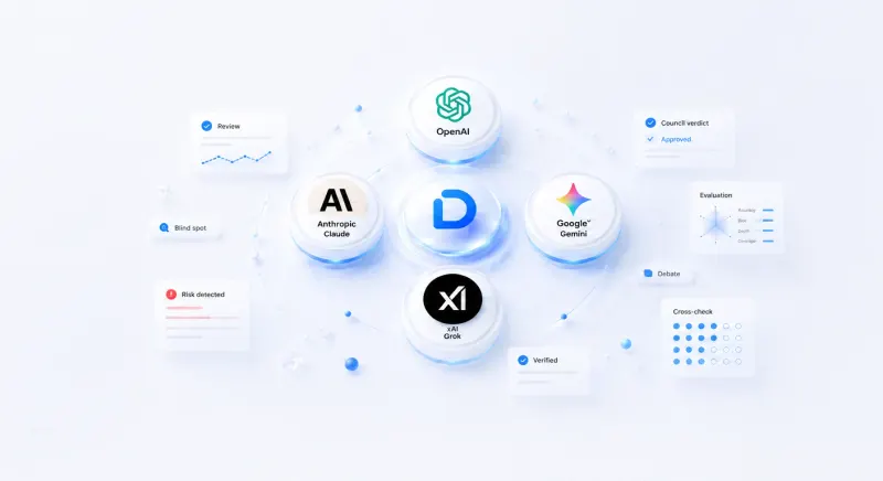 Decidi puts OpenAI, Anthropic, Google and xAI on one team — reviewing, cross-checking, verdict approved